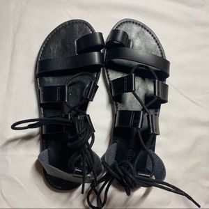 New Black Lace Gladiator Sandal Target Mossimo 7.5